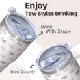 thumbnail image 4 of 20oz elephant Stainless Steel Tumbler with Handle and Straw Insulated Travel Water Bottle with Lid and Straw Secure Lid Seal Prevents Spills On the Go Gift for Women Men, 4 of 6