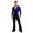 Blue&Black, variant on Men Latin Dance Figure Skating Rhinestones Leotard V Neck Long Sleeve Satin Patchwork with Tassel Flared Pants Black M