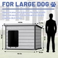thumbnail image 6 of EHHLY 50" Large Dog House Outdoor, Weatherproof Insulated Plastic Dog House with Floor & Ventilation, Slanted Roof Dog House Indoor Outdoor,4057L,Cemented Grey(50*42*37''), 6 of 8