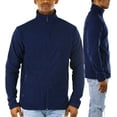 thumbnail image 3 of ToBeInStyle Men's Zip Up Long Sleeve High Collar Polar Fleece Jacket - Navy - X-Large, 3 of 7