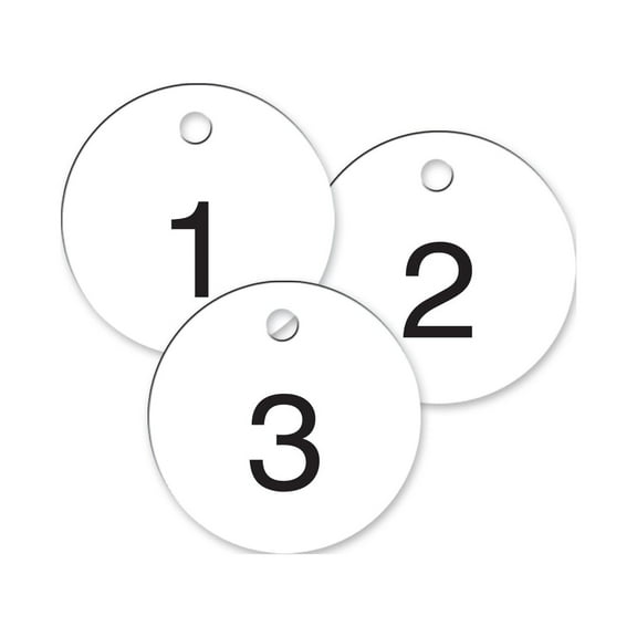 2 inch Numbered Plastic Tags