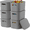 Gray, variant on NTYNTY 6 Pack Small White Plastic Storage Bins with Lids & Handles, 9.84" x 7.09" x 6.3" Stackable Organizer for Crafts & Snacks
