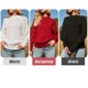 thumbnail image 5 of Suéter de punto para mujer, cuello alto, manga de linterna, jersey de punto con cable, jersey cálido Abanopi Negro/Pequeña, 5 of 7
