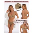 thumbnail image 2 of Sujetador en V profundo, bralettes sexy para mujer, acolchados, cómodos, alisadores inalámbricos, sujetadores de levantamiento sin costuras, bronceado, M, 2 of 5
