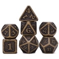thumbnail image 1 of Dragonborn Dark Gold Embossed Metal Polyhedral Dice Set for Dungeons & Dragons, 1 of 2