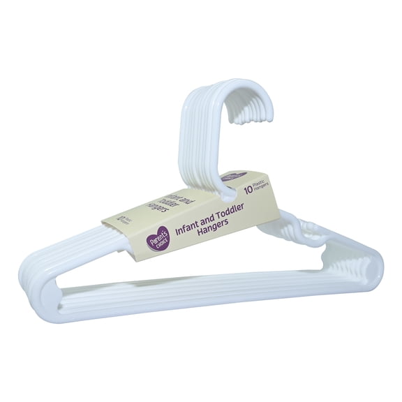 Parent's Choice Infant and Toddler Hangers, White, 10 Count