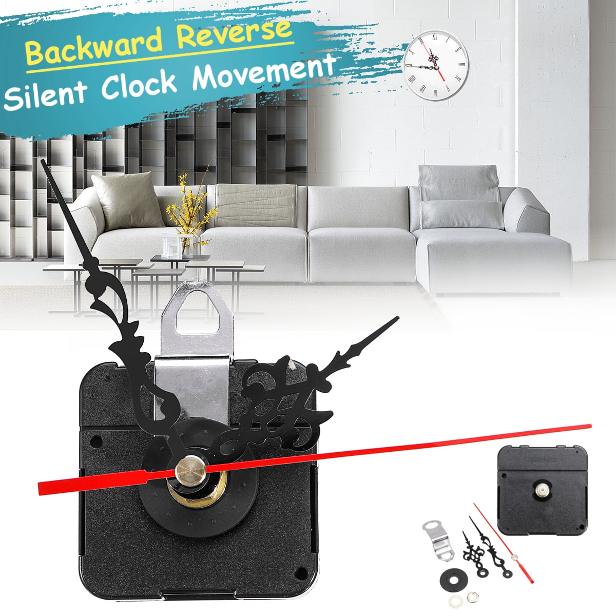 Funny Quartz Reverse Backwards Clock Movement Clock Mechanism Module