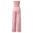 thumbnail image 4 of Yigetop Strapless Romper, Womens Rompers for Summer off Shoulder Wide Leg Jumpsuits Women Summer Casual Loose Sleeveless Beach Outfits Jumpsuits for Women Casual Pink 2XL, 4 of 6