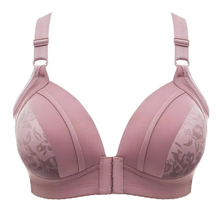 Clearance DondPO Bras for Women Ring Thin Women Bra Front Button Breathable Gathers Underwear Comfort Bra Plus Size Bras for Women Comfortable Sports Bras for Women Gold 42