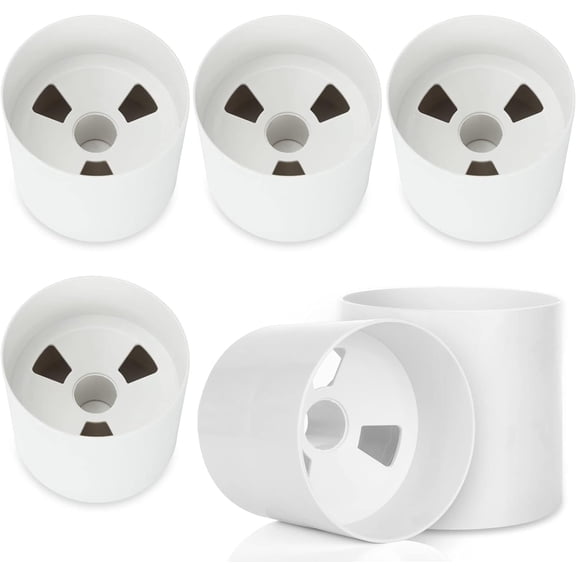 6PCS Golf Hole Cup, Golf Putting Cup for Outdoor Backyard Golf Practice, ABS Plastic Golf Cups for Putting Green, 4 Inch Depth, Ivory White, Fit USGA LPGA PGA Regulations