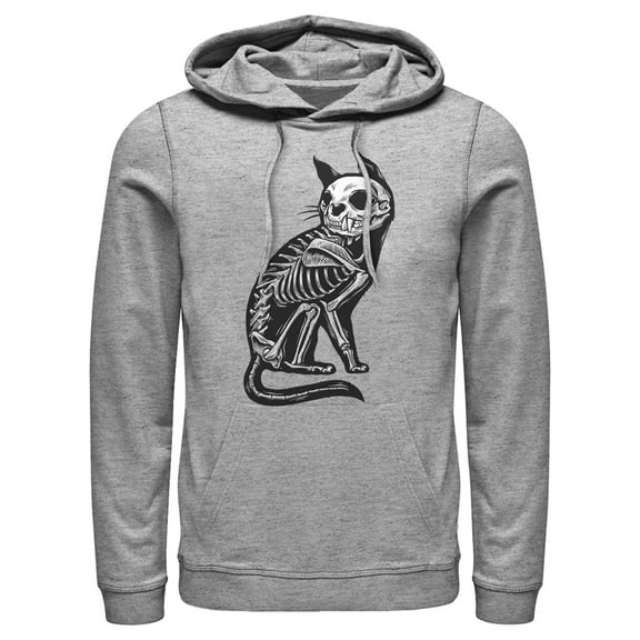 Men's Lost Gods Cat Skeleton Pull Over Hoodie