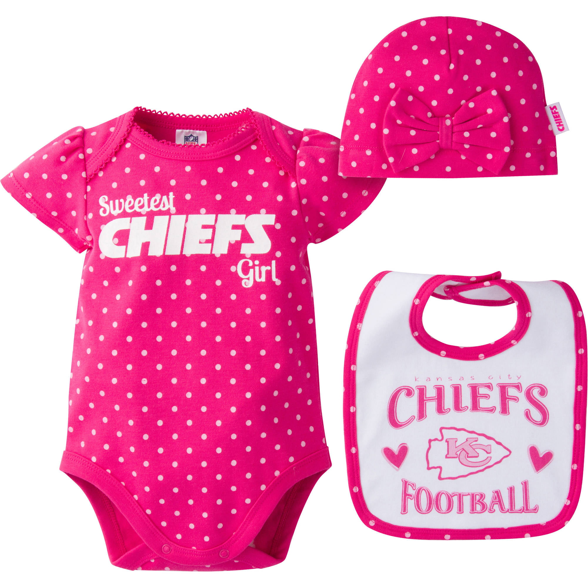 Bib & Booties Set Outerstuff Kansas City Chiefs Newborn & Infant Yellow/Red Tackle Bodysuit
