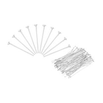 Uxcell 100Pcs Flat Head Pins for Jewelry Making 25mm Brass Flat Head Pins Jewelry Head Pins 20 Gauge Silver