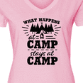 thumbnail image 4 of Inktastic What Happens at Camp Stays at Camp with Tent and Woods Women's V-Neck T-Shirt, 4 of 5