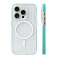 thumbnail image 1 of Geometric 3D Stripes Wireless Charging MagSafe Phone Case For iPhone 14 15Pro Max 15 13 Pro 16 Anti-fall Bumper Frosted Cover Far Peak Blue For iPhone 12, 1 of 6