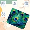 thumbnail image 3 of Peacock Feathers Printed Square Desk Pad Mouse Pad Desk Mat Non-Slip Rubber Bottom – 8.3x9.8 Inch – Suitable for Office and Gaming, 3 of 6