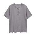 thumbnail image 3 of Bixock Maternity Tops for Women Short Sleeve Button Front Pregnant Tops Crew Neck Maternity Shirts Soft Breathable Maternity Blouse Comfortable Maternity Clothings, 3 of 5