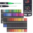 thumbnail image 2 of Rotuladores artísticos, bolígrafos para dibujar, pintar, Fineliner, puntas dobles, pincel para acuarela, caligrafía, suministros de arte, b-24 colores kaili Sencillez, 2 of 5