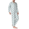 thumbnail image 2 of Pofeuu Daisy Plaid Blue Print Men's Long Sleeve Pajama Set Pijamas Para Hombres Pijamas Para Hombres Mens Pajamas Set-XX-Large, 2 of 7