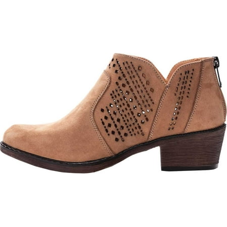 Women's Propet Remy Ankle Bootie Taupe Nubuck 7 W