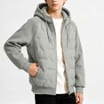 thumbnail image 5 of Txenfivo Boys Jacket with Hood, 7-17 Full Zip Warm Quilted Coat for Boys Contrast Sleeve Outerwear, 5 of 8