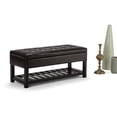 thumbnail image 5 of Simpli Home Cosmopolitan 44 inch Wide Rectangle Storage Ottoman Bench with Open Bottom in Tanners Brown Vegan Leather, 5 of 8