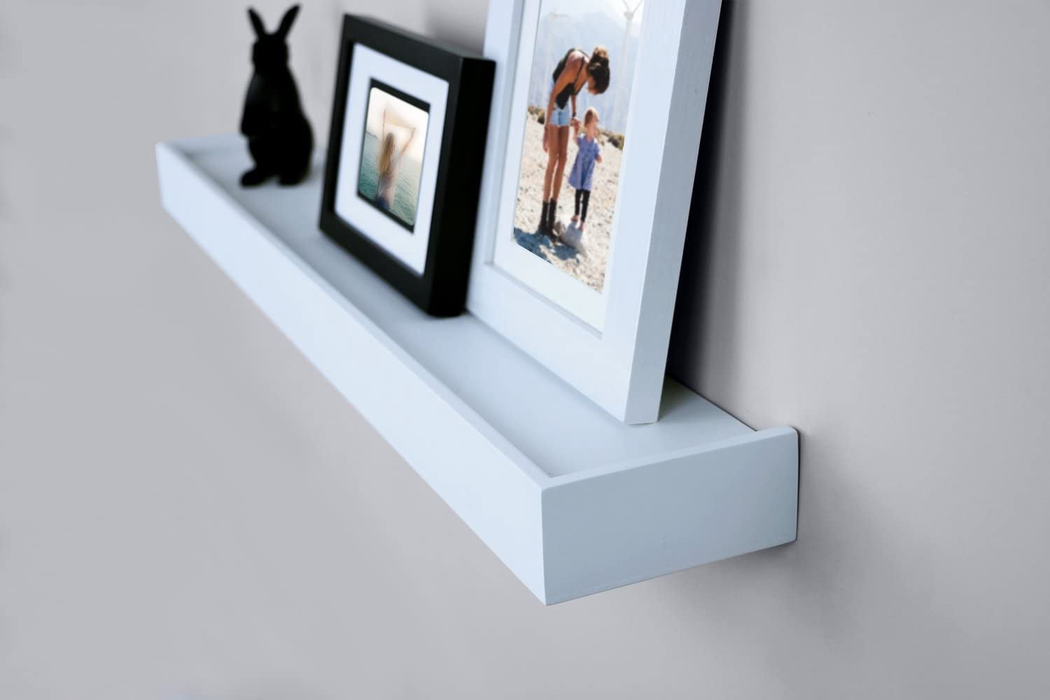 Ballucci Modern Floating Shelves, Set of 4 Wood Wall Mount Shelves, White
