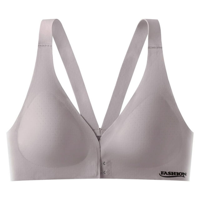 Hjtefg Front Closure Racerback Bra - Plus Size Full Coverage Wireless, Seamless V-Neck Sports Bra for Women,Color: T1-Purple Size: XXL