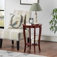 thumbnail image 3 of Pemberly Row Round Transitional Wood End Table with Bottom Shelf in Mahogany, 3 of 6
