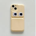 thumbnail image 6 of Compatible with iPhone 13 Pro Max Candy Color Case Glossy Big Eyes Cute Funny Thin Slim Soft Lens Protection Aesthetic Shockproof Protective Cover for Women Girls Yellow, 6 of 6