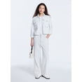 thumbnail image 4 of Free Assembly Women's Striped Denim Jacket, Sizes XS-XXL, 4 of 7