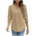 thumbnail image 6 of ShiShine Blouses for Women Dressy Casual 3/4 Length Sleeve Womens Tops Trendy Summer Fall Shirts, 6 of 7