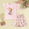 thumbnail image 2 of kpoplk Toddler Baby Girls Summer Outfit Sleeveless Lace Trim Tank Tops and Shorts Clothing Sets Size 6-7 Years,Pink, 2 of 8