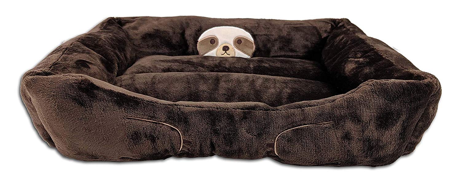 Bandit The Sloth - Brown Pet Bed for Cats and Small Dogs | Cute Sloth Theme to Help Cuddle Your Loved Ones