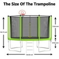 thumbnail image 3 of Soges 12FT Trampoline with Safety Enclosure Net, Basketball Hoop and Ladder, Outdoor Trampoline for 3-4 Kids, 880LBS Capacity, Green, 3 of 8