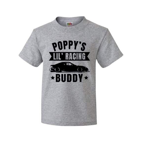 Inktastic Poppy's Lil' Racing Buddy with Car Silhouette Youth T-Shirt