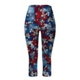thumbnail image 6 of Bjutir 4Th Of July Outfits For Women Summer High Waist Capris Stright Slim Leg Leggings Tight Cropped Tummy Control Casual Star Print Yoga Pants Running Leggings For Women Silver L, 6 of 6