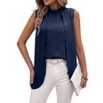 thumbnail image 3 of Womens Business Casual Tank Top Summer Sleeveless Outfits 2025 Spring Trendy Dressy Work Shirts Dark Blue L, 3 of 8