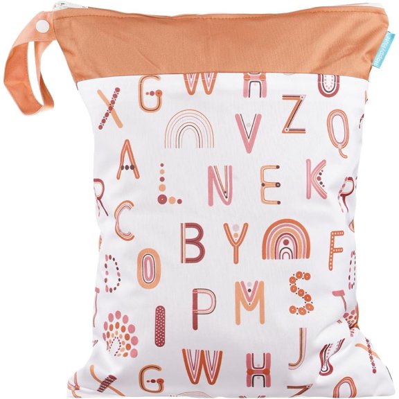 Waterproof Reusable with Two Zippered Wet Dry Bag for Baby Kid Cloth Diapers,Travel,Beach,Pool,Stroller,Gym Bag for Swimsuits Wet Cloth diaper