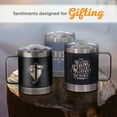 thumbnail image 6 of Christian Art Gifts Trust In The Lord Stainless Steel Black Mug with Proverbs 3:5 - Camp Style Travel Mug, Christian Mug for Men (11oz Double Wall Vacuum Insulated Coffee Mug with Lid and Handle), 6 of 7