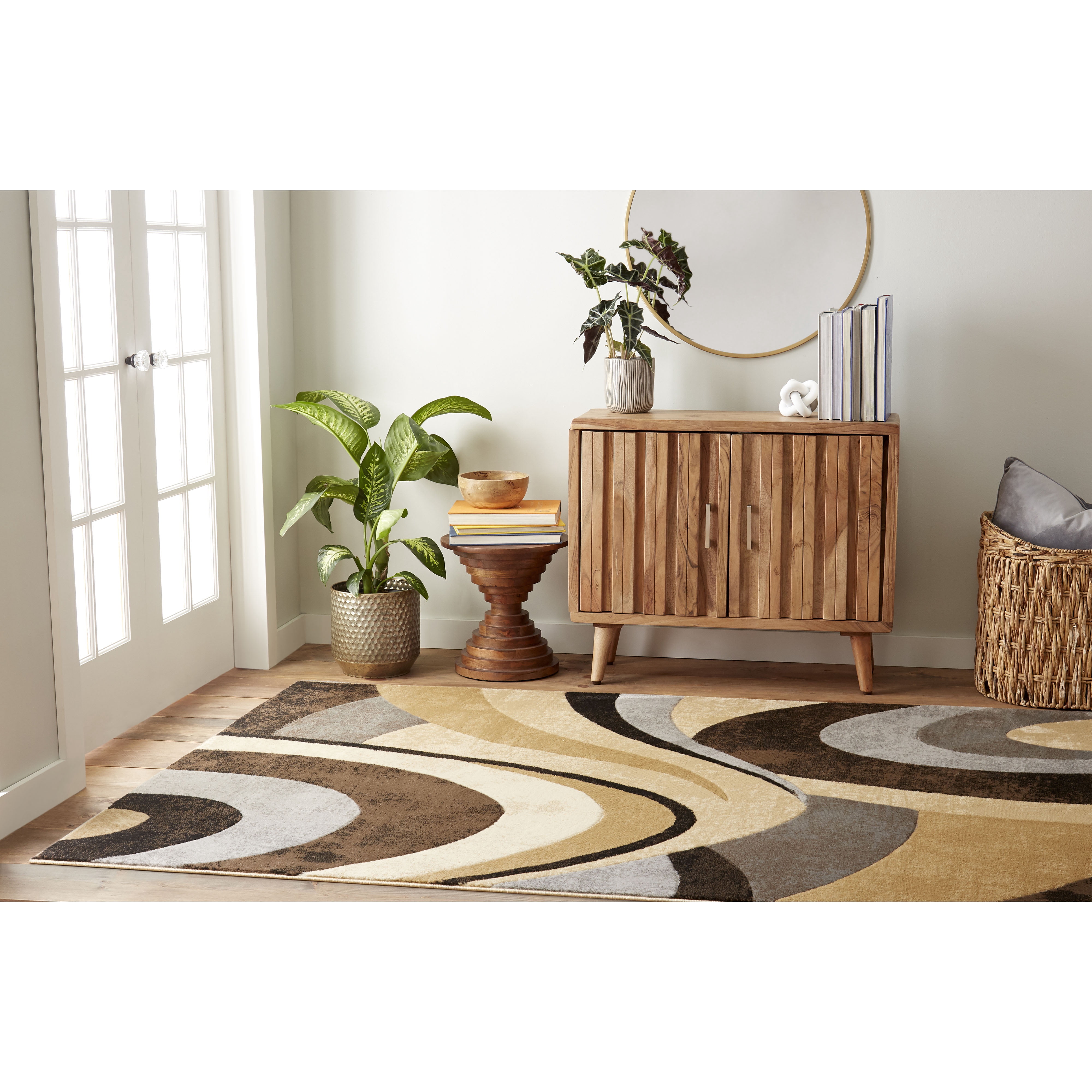 Home Dynamix Tribeca Slade Indoor Contemporary Abstract Area Rug, Brown/Grey, 7'10"x10'6"