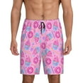 thumbnail image 2 of Picia Pink Donuts Pajama Shorts for Men, Men's Pajama Bottoms, Sleepwear,Short Pajama Pants-Medium, 2 of 9