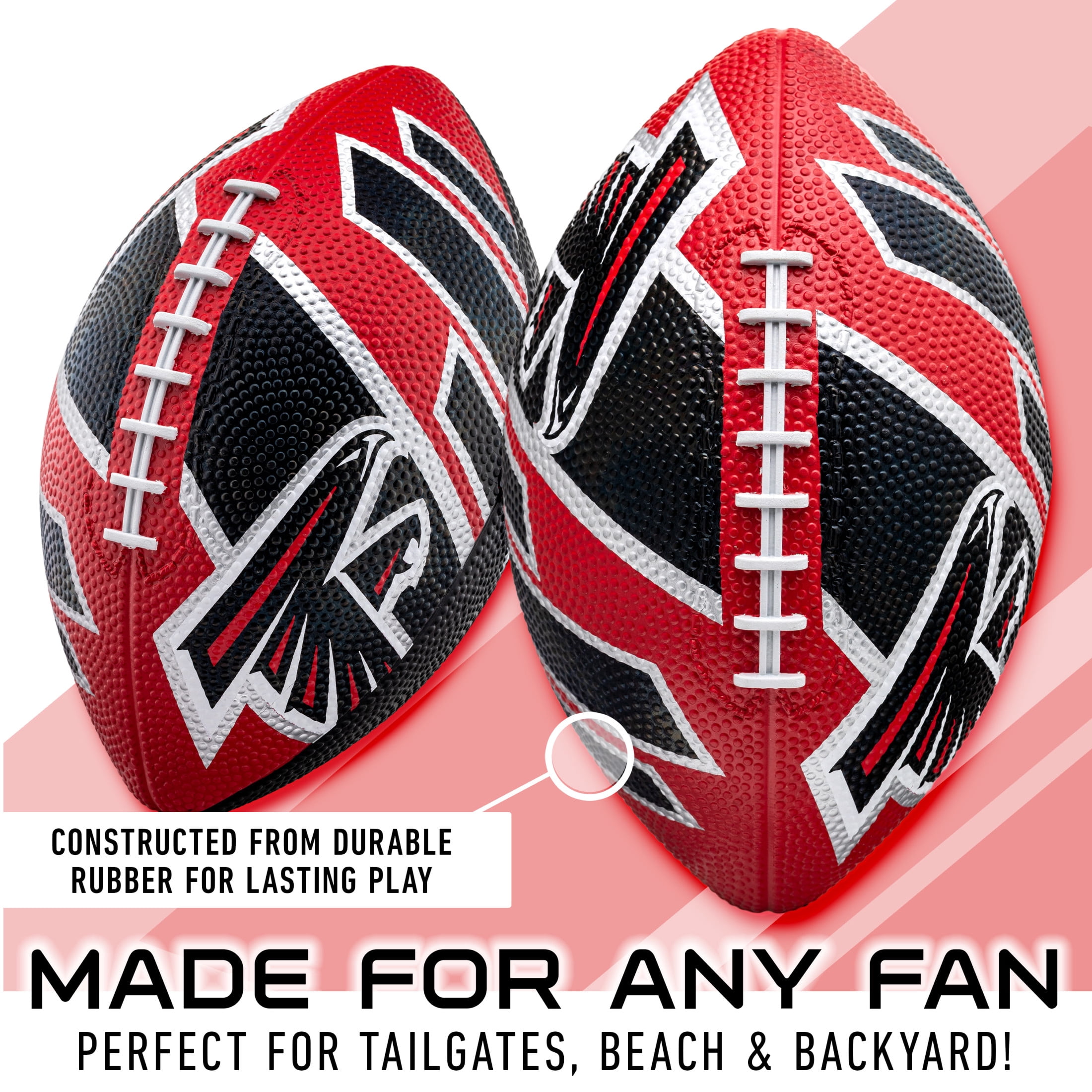 Franklin Sports NFL Atlanta Falcons Football - Youth Football -  Mini 8.5" Rubber Football - Perfect for Kids - Team Logos and Colors!