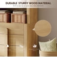 thumbnail image 4 of 71" Tall Arched Kitchen Pantry Cabinet, Wood Bookcase Display Cabinet With Drawers And Open Arched Shelves, Mid-Century Modern Versatile Cupboard For Dining Room, Bedroom, 4 of 6
