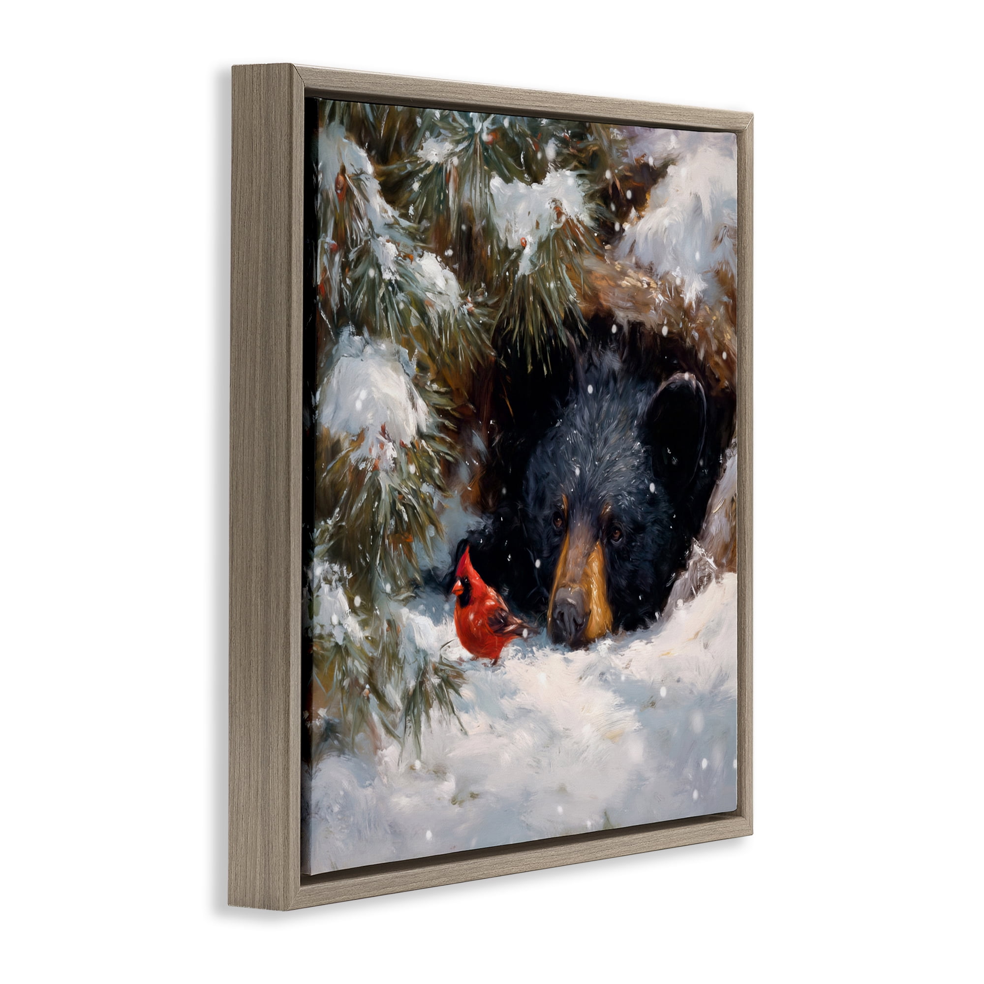 Stupell Industries Warm Watch From The Den Brown Framed Floater Canvas Wall Art, design by Tina LeCour