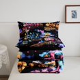 thumbnail image 5 of Manfei Classic Train Twin Comforter Sets,Dreamy Railway Pattern Bedding Set,Black Reversible,2pcs,1 Comforter and 1 Pillowcase, 5 of 7