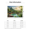 thumbnail image 5 of Honeii Lake Forest Dinosaur print throw blanket, crafted from cozy cotton flannel, offers versatile home decor as a bedding suitable for all seasons.-50"x40", 5 of 6
