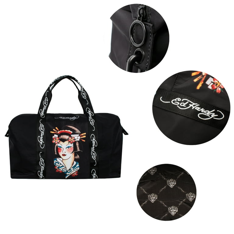 Ed Hardy Unisex Black/Black Geisha Tatoo Print Nylon