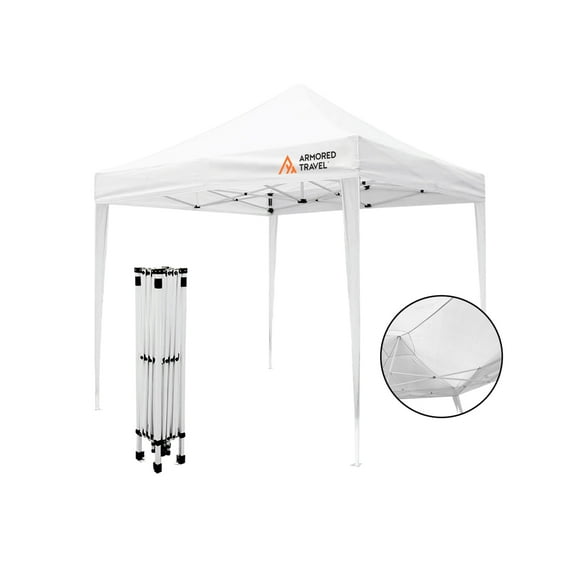 Toldo plegable Carpa retráctil Impermeable Armored Travel para exteriores Reforzado 3x3 M Blanco