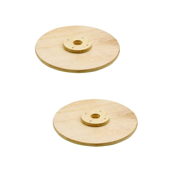 Masteelf 2pcs Practical Barbell Plate Wooden Dumbbell Plate Weights Plate Change Bumper Plate